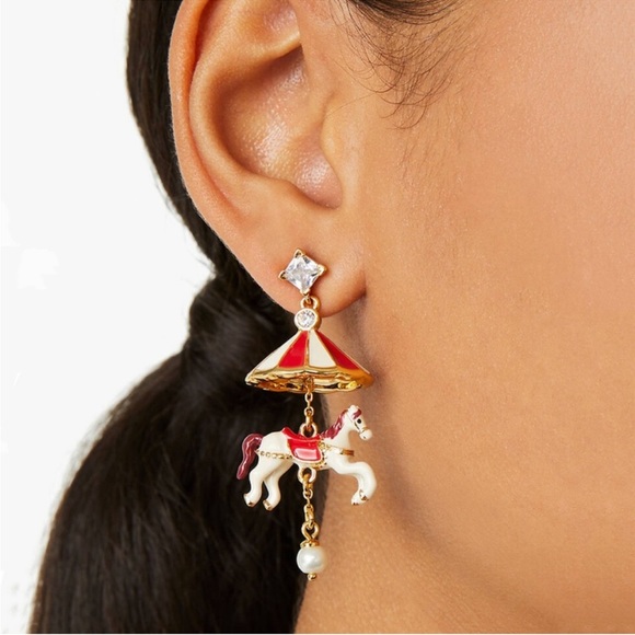 ♠️kate spade Winter Wonderland 3D Carousel Statement Dangling Earrings, NWT - Picture 14 of 14